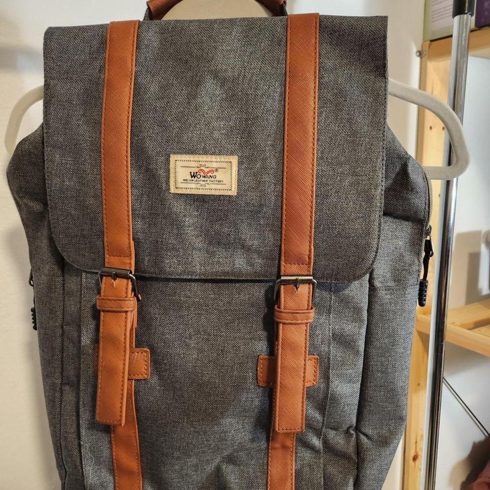 WOWANG GREY AND BROWN  BACKPACK